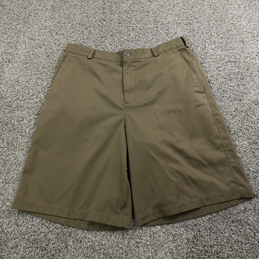 Nike Shorts Mens‎ 34 Brown Chino Golf Performance Fitdry Drifit Swoosh Flat Y2K